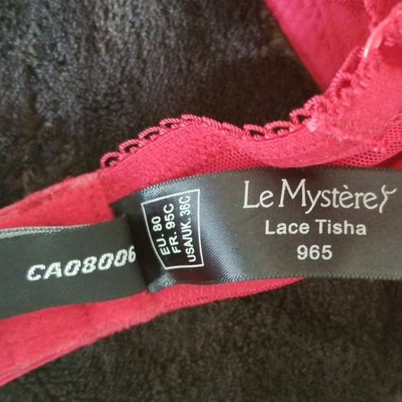 NWT Le Mystere Lace Tisha Bra Sweetheart Red 36C - Picture 6 of 6